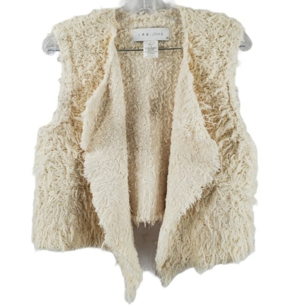 *IRO Bellay Fringe Vest -  Cream - Size 40